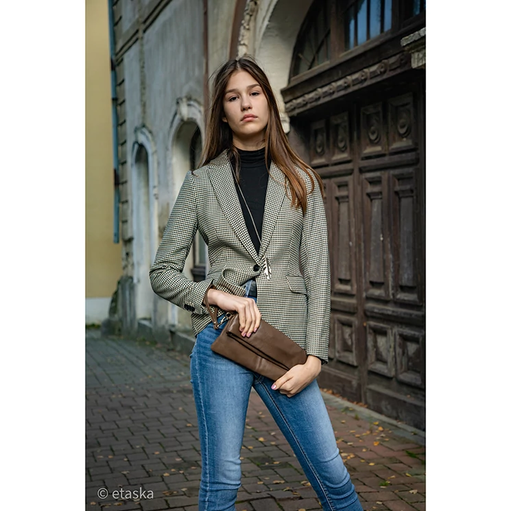 Patrizia Piu Valódi bőr női táska taupe színben