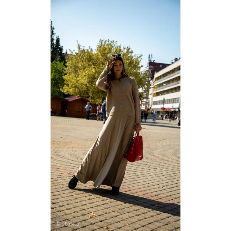 Valódi bőr női hátizsák piros színben