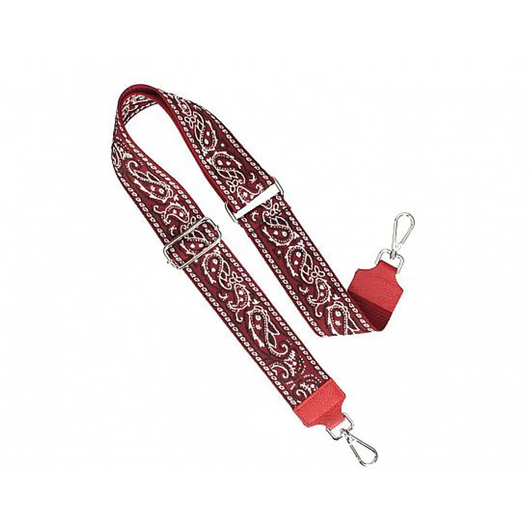 Dekoratív szövet vállpánt táskákhoz piros színben