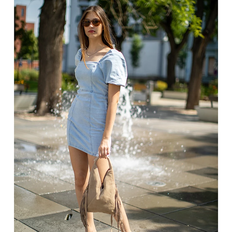 Valódi bőr női válltáska taupe színben M9041 Taupe