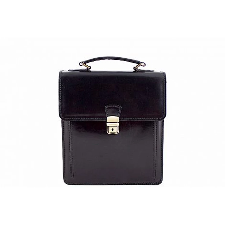 Valódi bőr férfi oldaltáska fekete színben