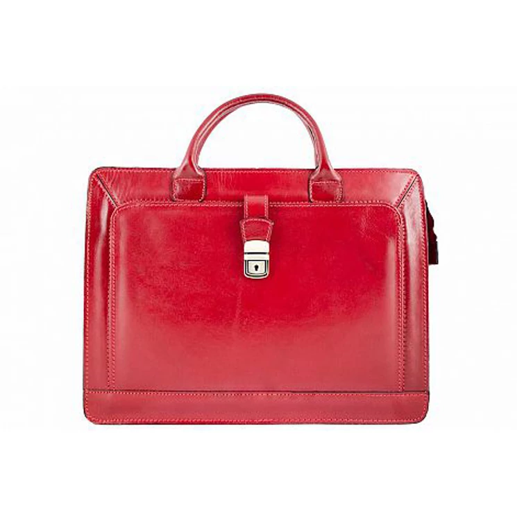 Valódi bőr aktatáska piros színben
