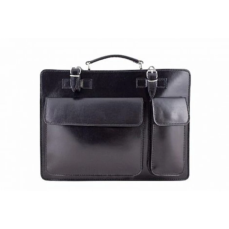 Valódi bőr aktatáska fekete színben