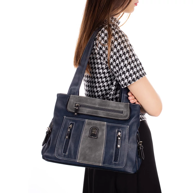 Női válltáska fekete-barna színben 