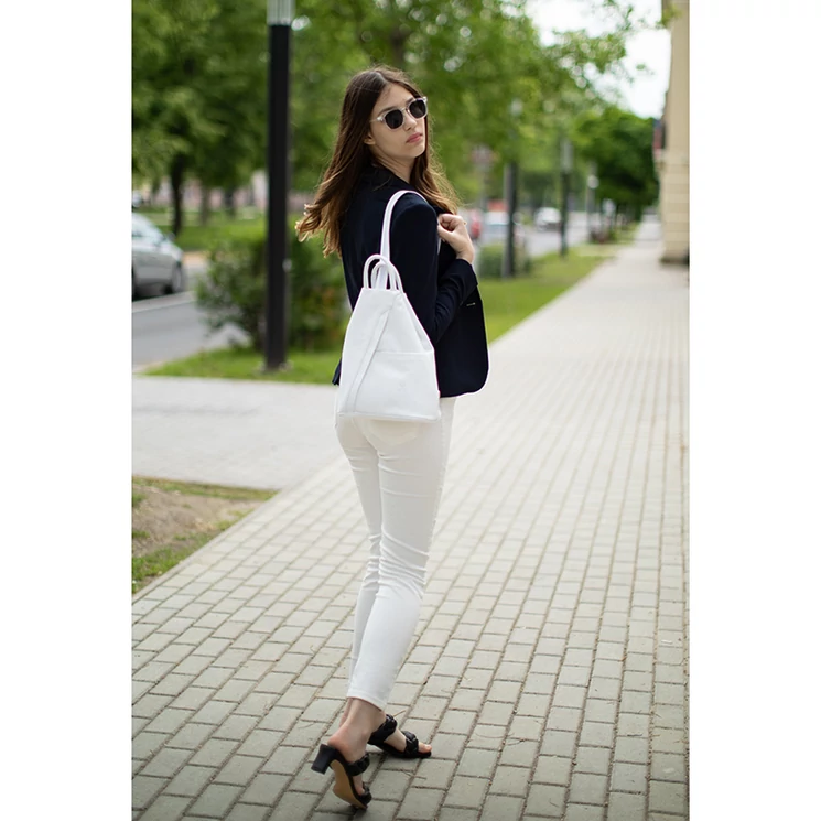 Valódi bőr női hátizsák Fehér színben S6925