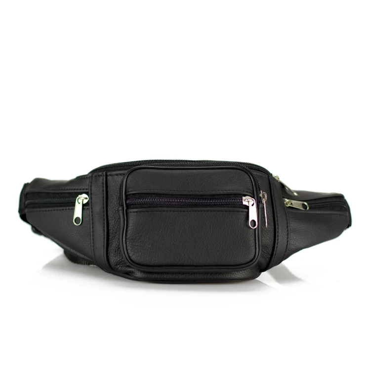 Valódi bőr övtáska fekete színben