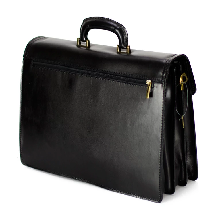 Maxmoda Valódi bőr aktatáska 3 részes fekete színben