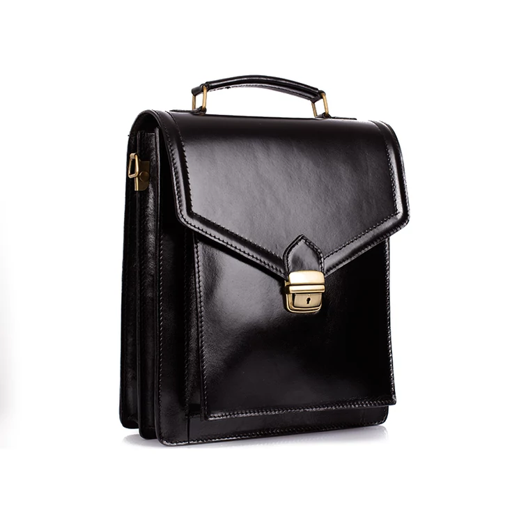  Valódi bőr férfi oldaltáska fekete színben