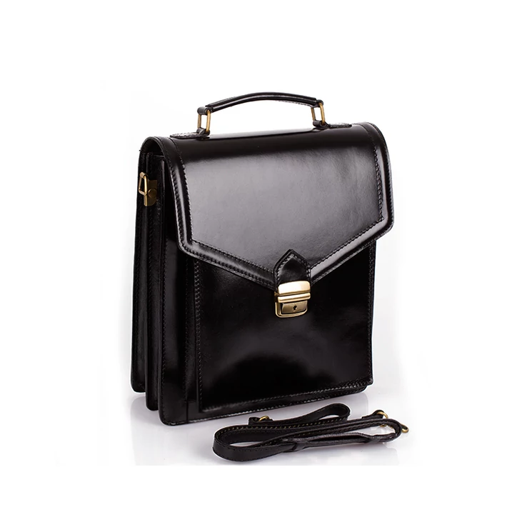  Valódi bőr férfi oldaltáska fekete színben