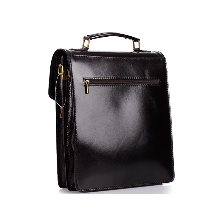  Valódi bőr férfi oldaltáska fekete színben