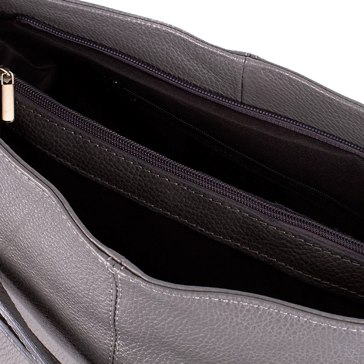 Valódi bőr női táska szürke színben