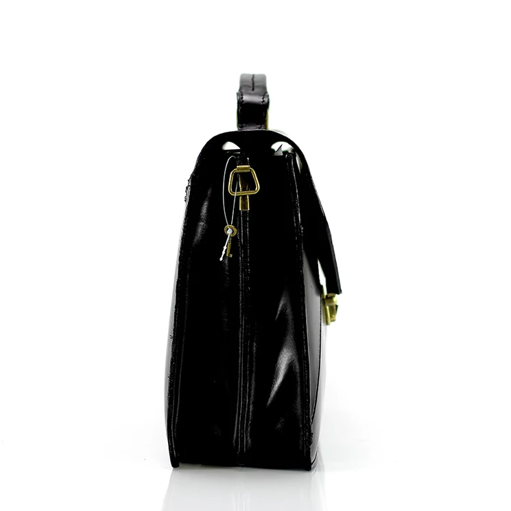  Díszvarrott valódi bőr aktatáska sötétbarna színben*