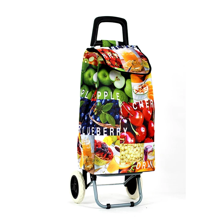 AMICA MODA gurulós bevásárló kocsi gyümölcs mintával