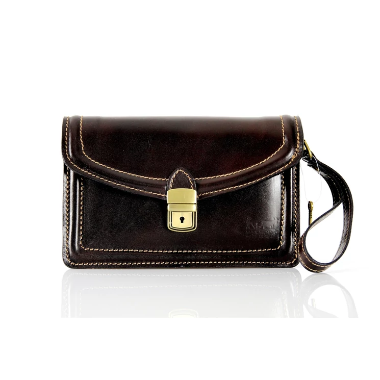 Valódi bőr autóstáska sötétbarna színben