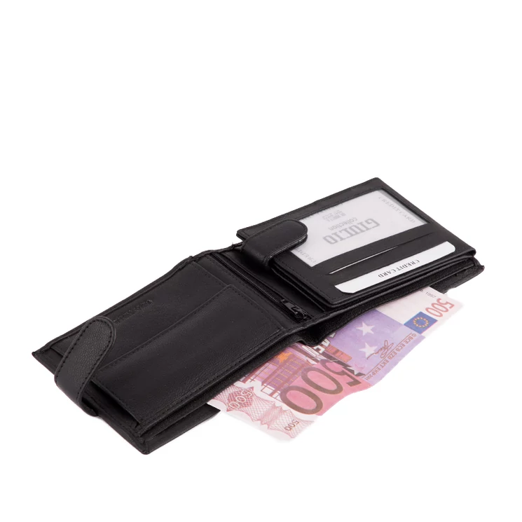 GIULIO valódi bőr férfi pénztárca díszdobozban RFID rendszerrel ( 8 kártyatartó )