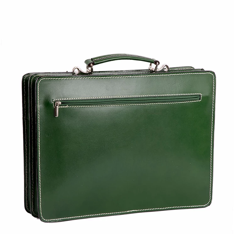 Valódi bőr aktatáska zöld színben