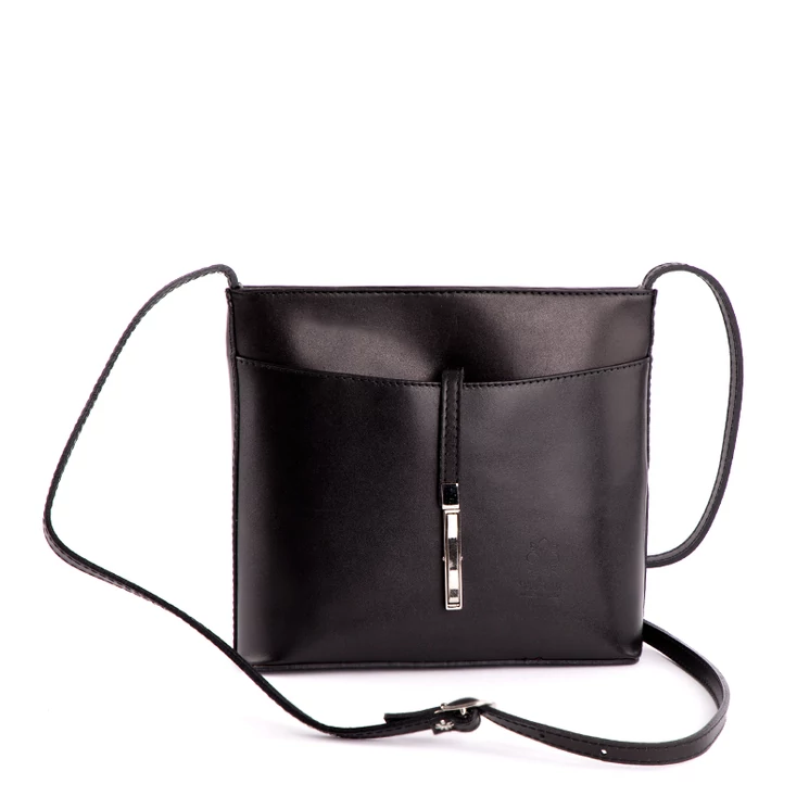 Fairy valódi bőr női oldaltáska fekete színben