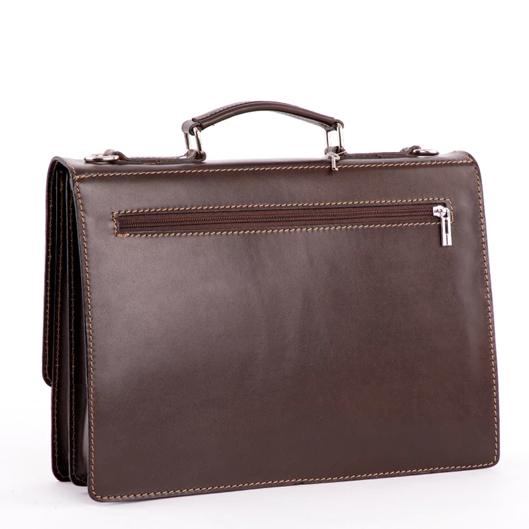 TASSO Tolltartós valódi bőr aktatáska 2 részes sötétbarna