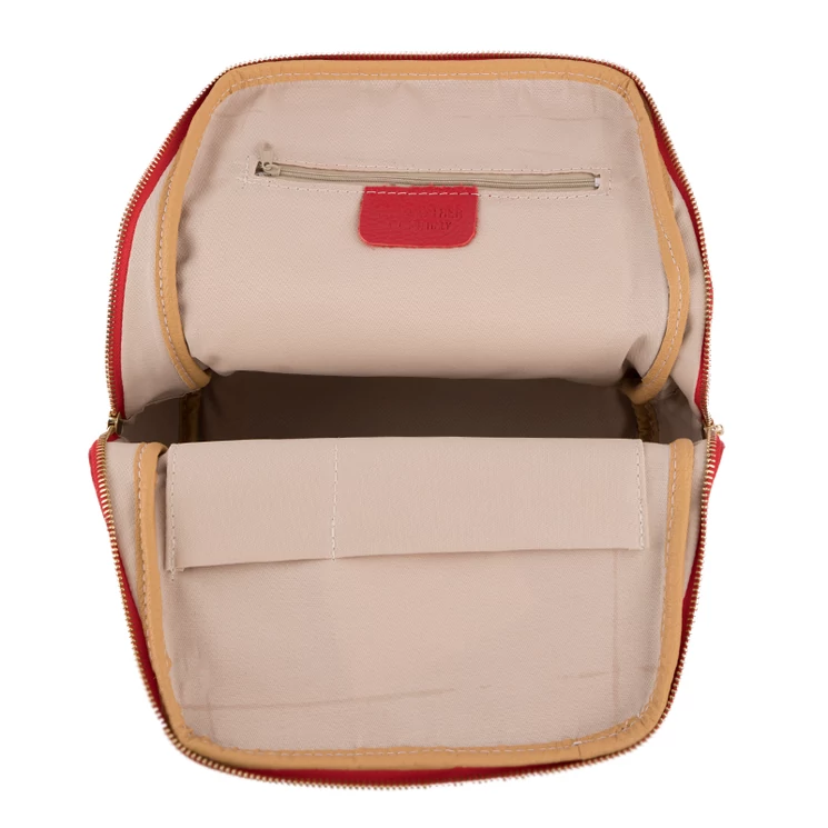 Valódi bőr női hátizsák piros színben