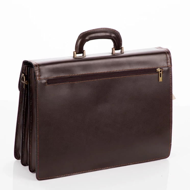Valódi bőr aktatáska 3 részes Sötétbarna színben
