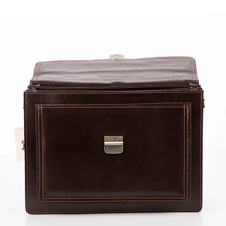 Valódi bőr aktatáska 3 részes Sötétbarna színben