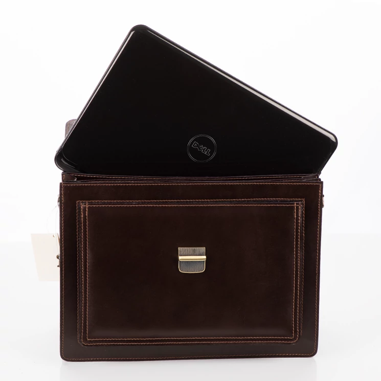 Valódi bőr aktatáska 3 részes Sötétbarna színben