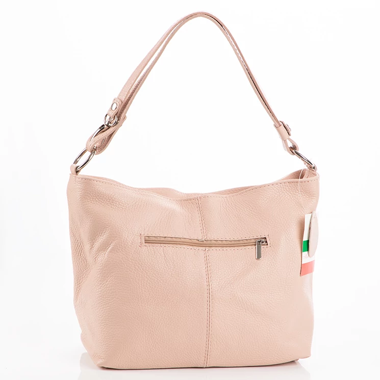 Valódi bőr női táska púder színben