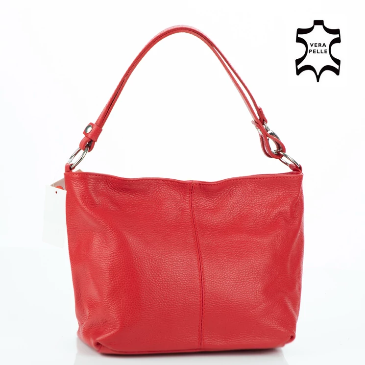 Valódi bőr női táska piros színben