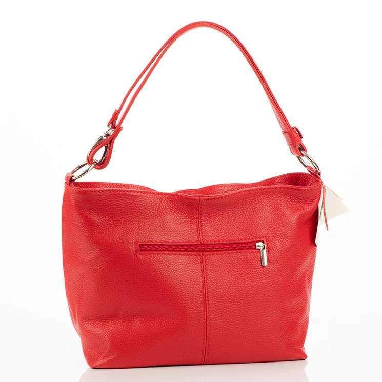 Valódi bőr női táska piros színben