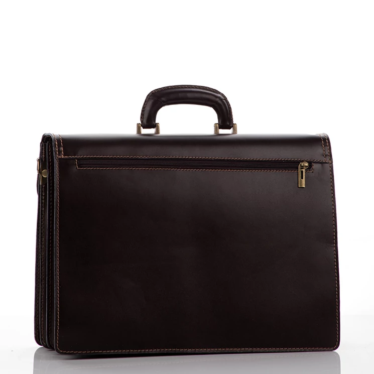 Maxmoda Valódi bőr aktatáska 3 részes világosbarna