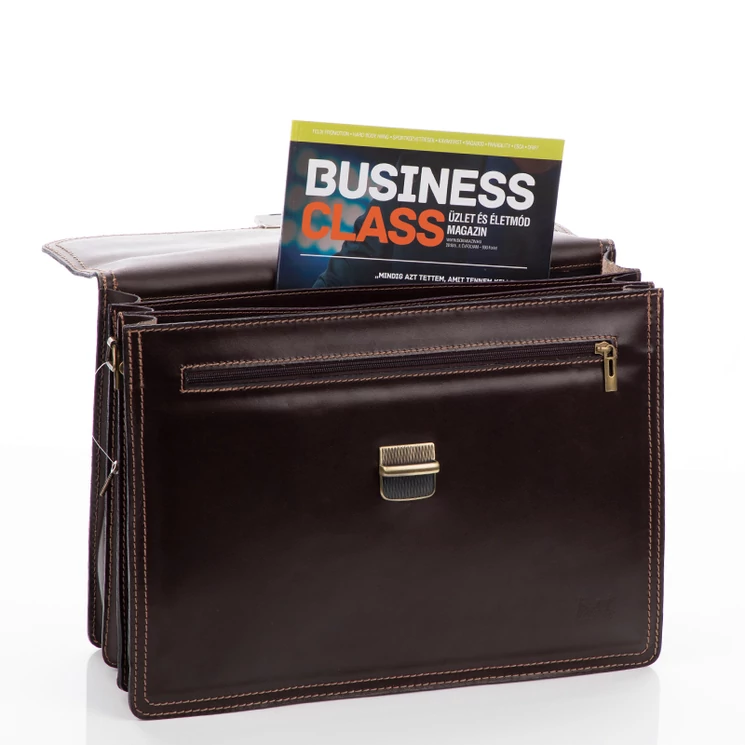 Maxmoda Valódi bőr aktatáska 3 részes világosbarna