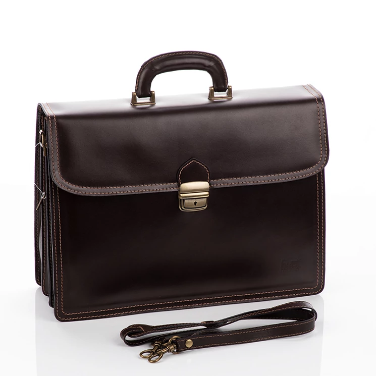 Maxmoda Valódi bőr aktatáska 3 részes világosbarna