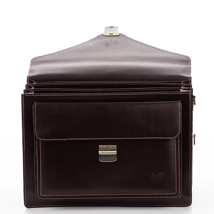 Maxmoda Valódi bőr aktatáska 3 részes fekete színben