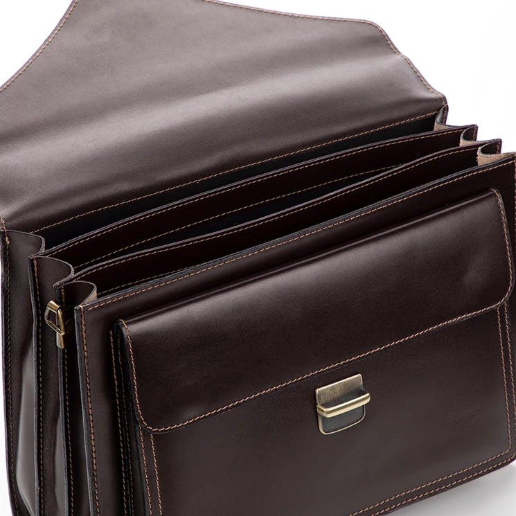 Maxmoda Valódi bőr aktatáska 3 részes fekete színben