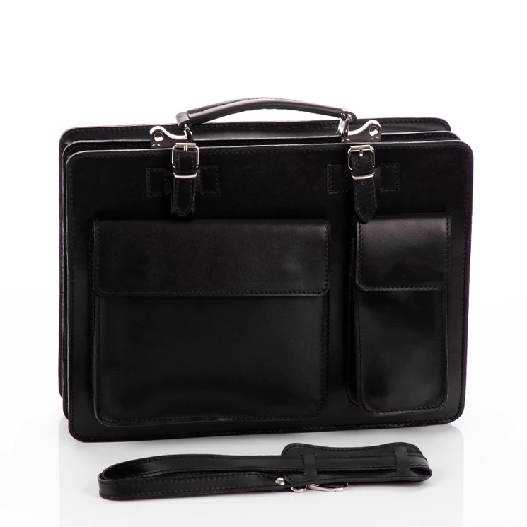 Valódi bőr aktatáska nagy méret sötétkék színben