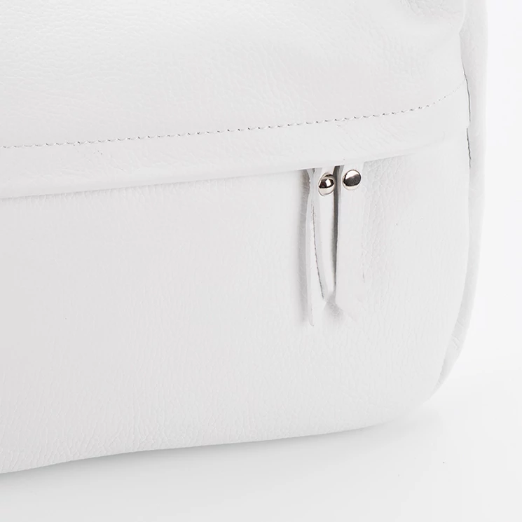 Valódi bőr női táska fehér színben