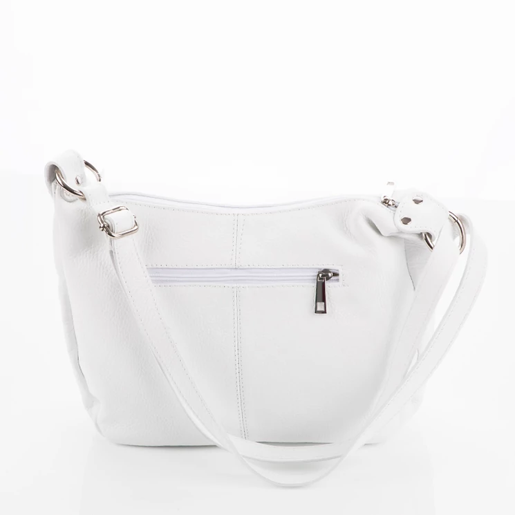 Valódi bőr női táska fehér színben