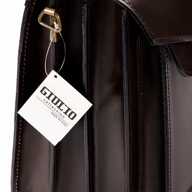 Valódi bőr aktatáska 3 részes sötétbarna színben