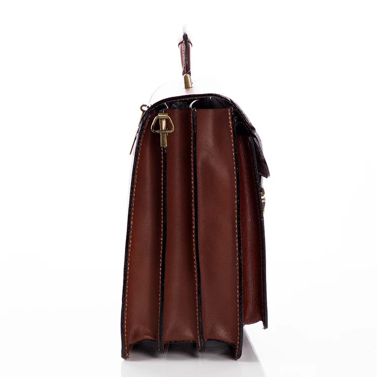  Valódi bőr aktatáska 3 részes konyakbarna színben*