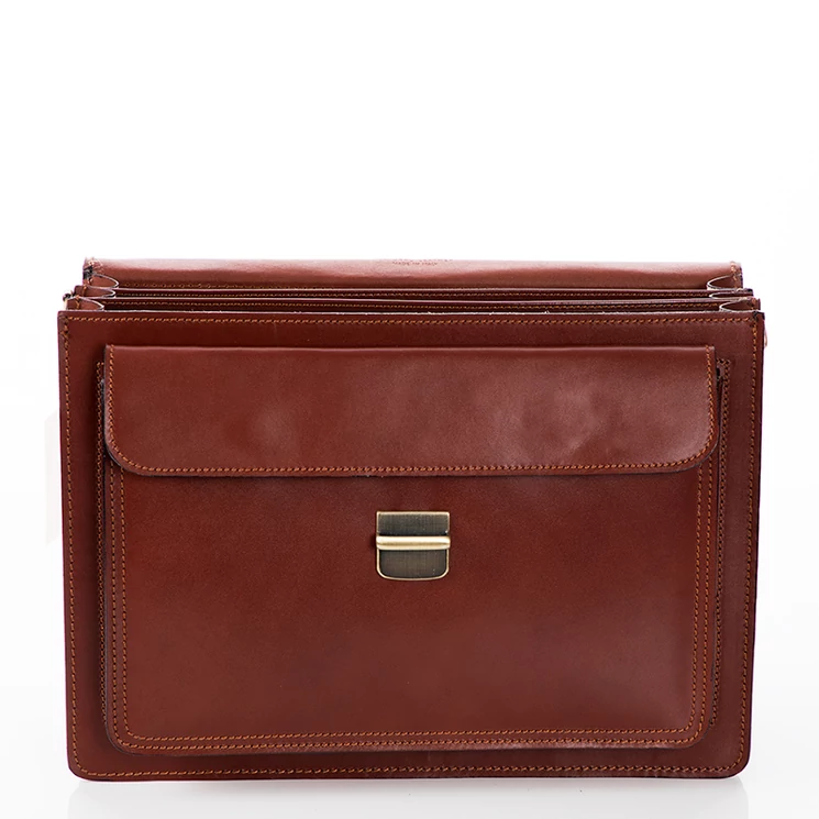  Valódi bőr aktatáska 3 részes konyakbarna színben*