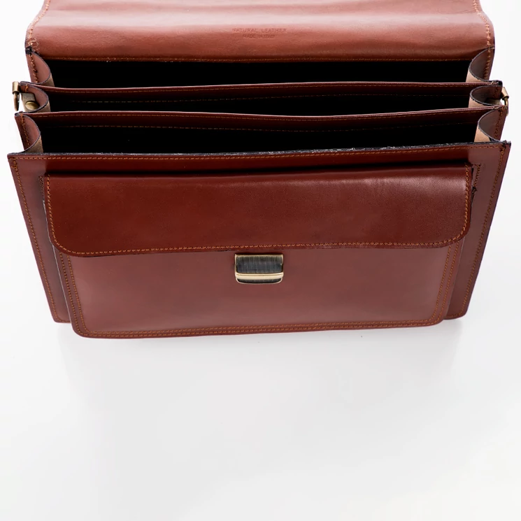  Valódi bőr aktatáska 3 részes konyakbarna színben*