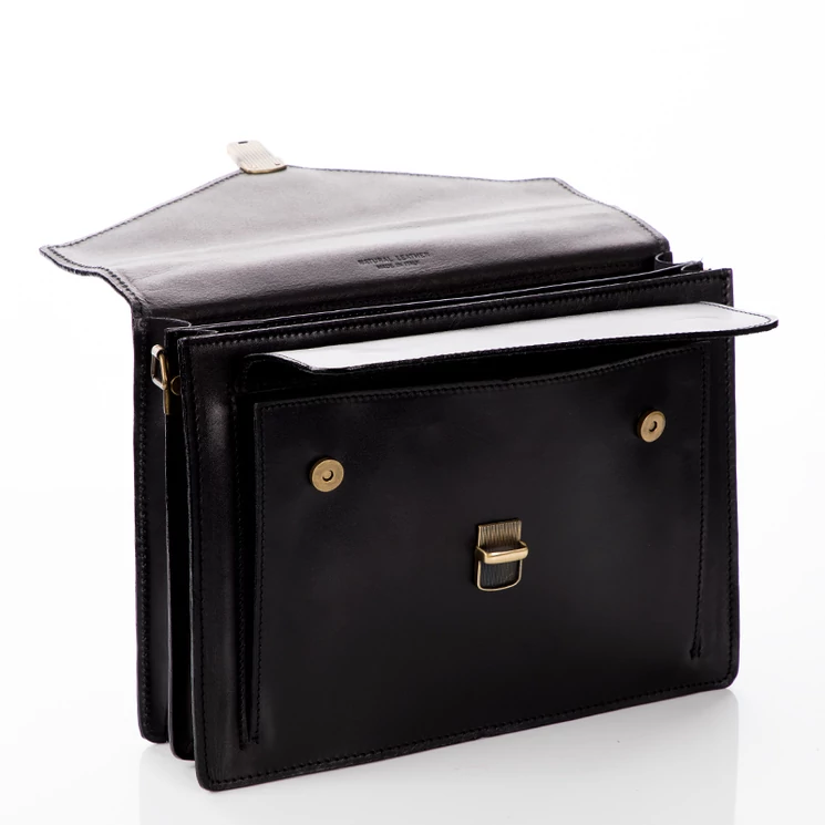 Valódi bőr aktatáska 2 részes sötétbarna színben*