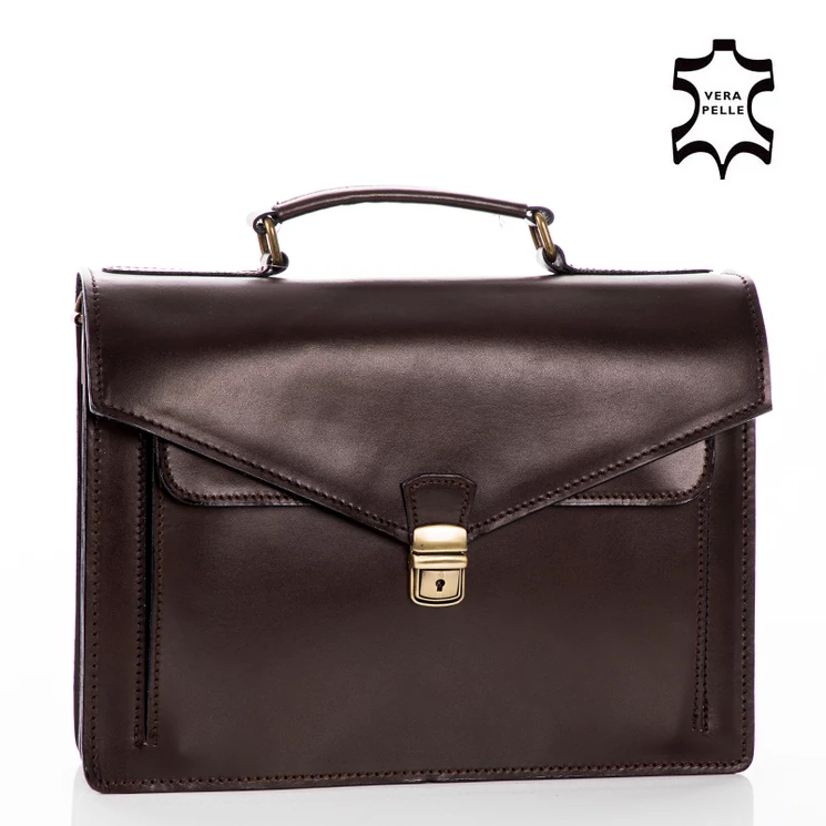 Valódi bőr aktatáska 2 részes sötétbarna színben*