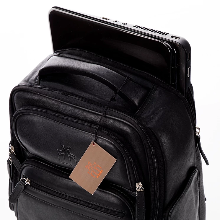 RO-6010 Rosme valódibőr laptophátizsák barna színben