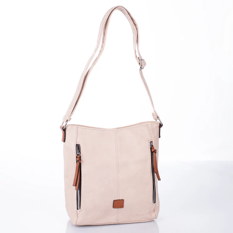 Sokzsebes női oldaltáska bézs színben 8172 Apricot