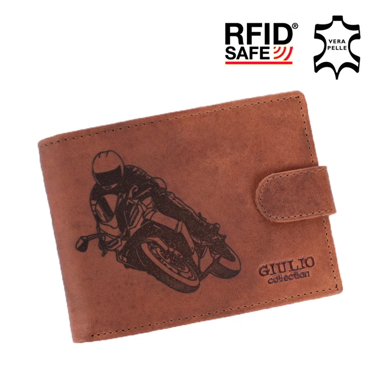 Motoros pénztárca bőr díszdobozban RFID rendszerrel