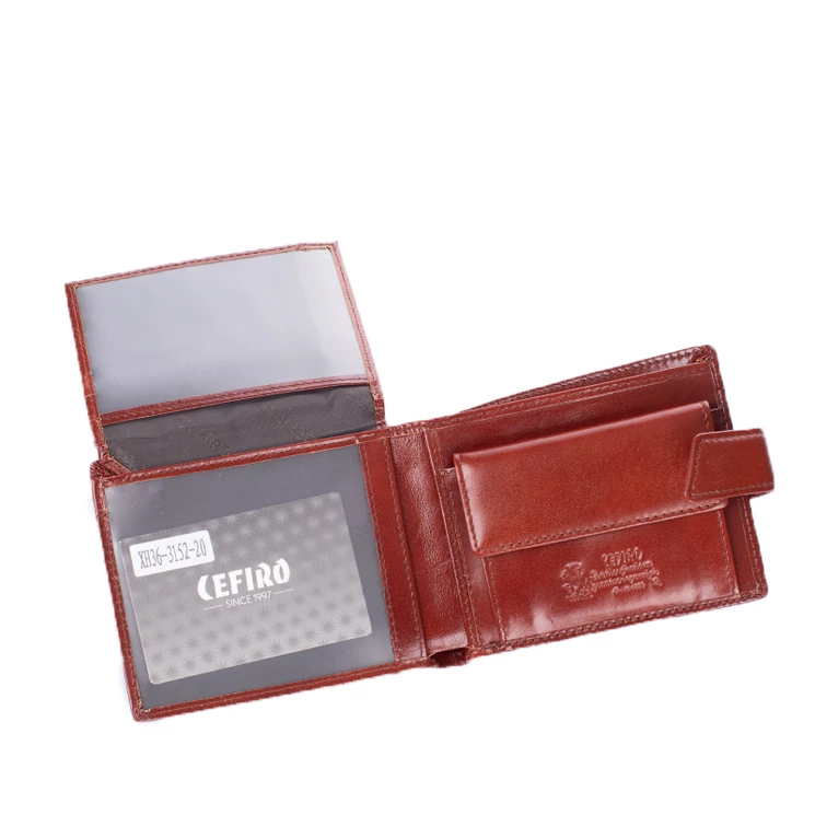 Cefiro Bőr Férfi pénztárca Világosarna színben