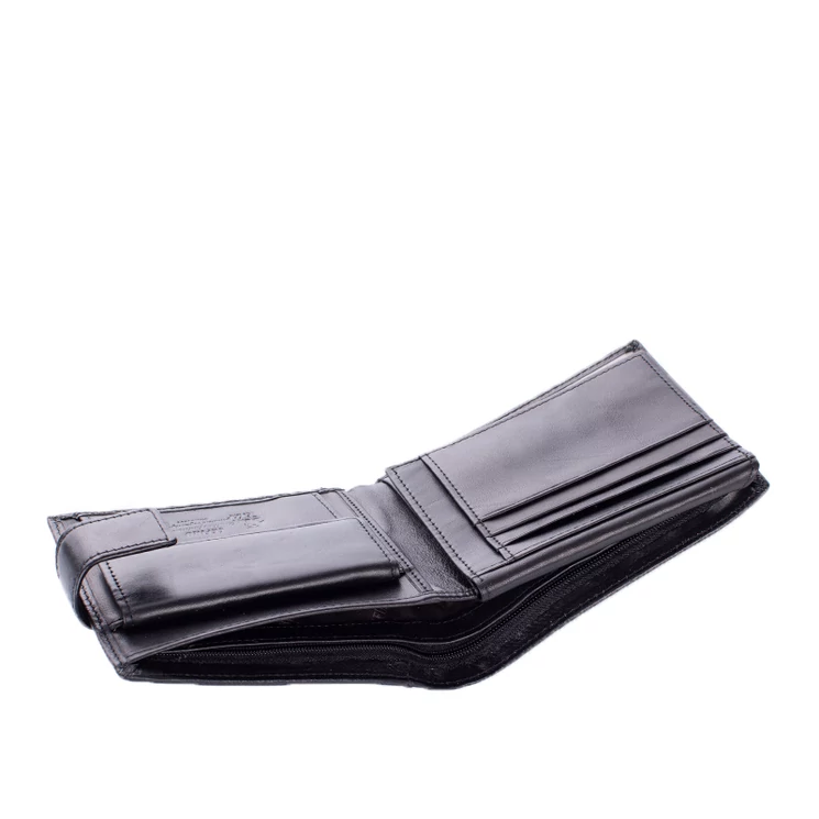 Jelvényes Valódi Bőr Férfi pénztárca Fekete színben