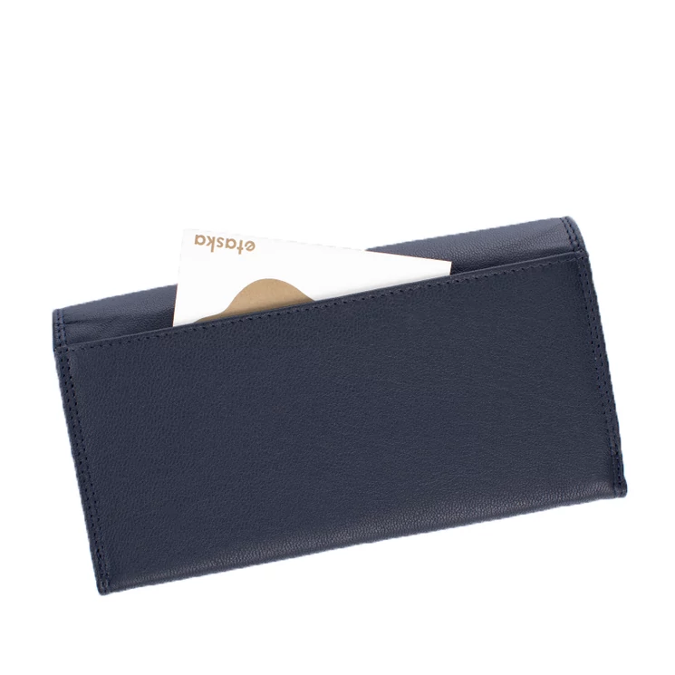 Fairy valódi bőr pénztárca kék színben RFID rendszerrel díszdobozban