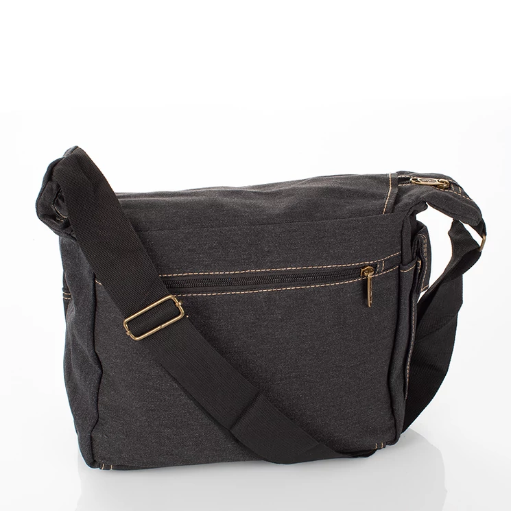 Vászon oldaltáska fekete színben 6052-black